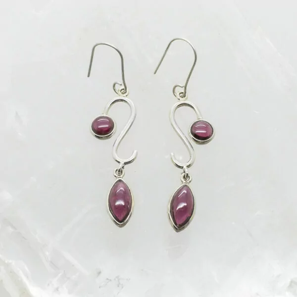 garnet drop earrings