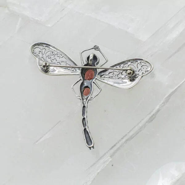 garnet faceted butterfly broach/pendant