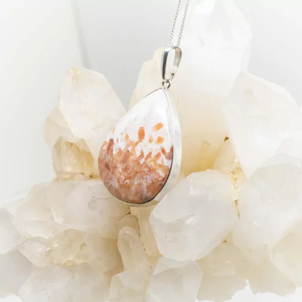 pink scolecite pendant