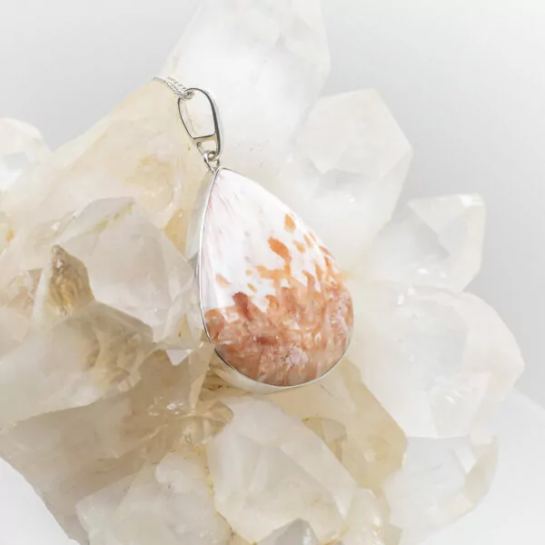 pink scolecite pendant