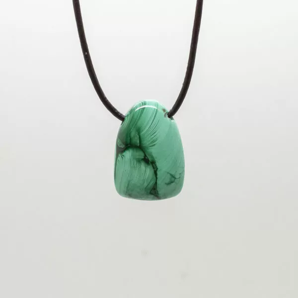 malachite tumbled pendant