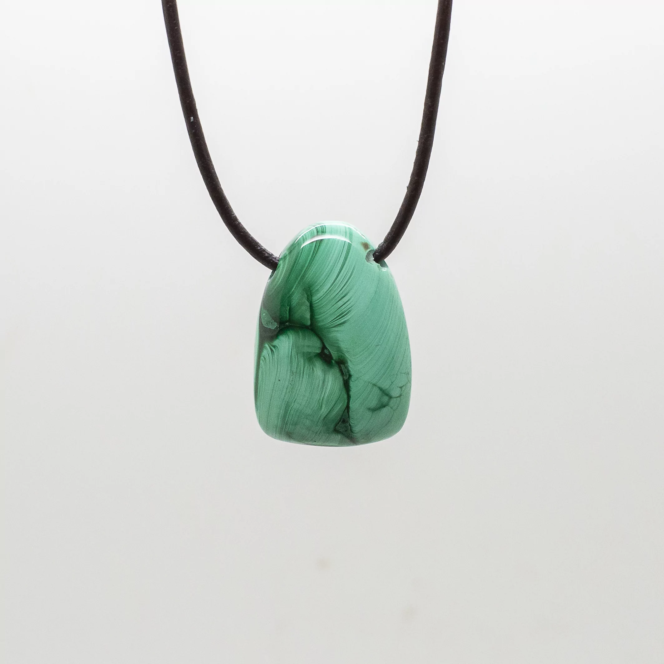 malachite tumbled pendant