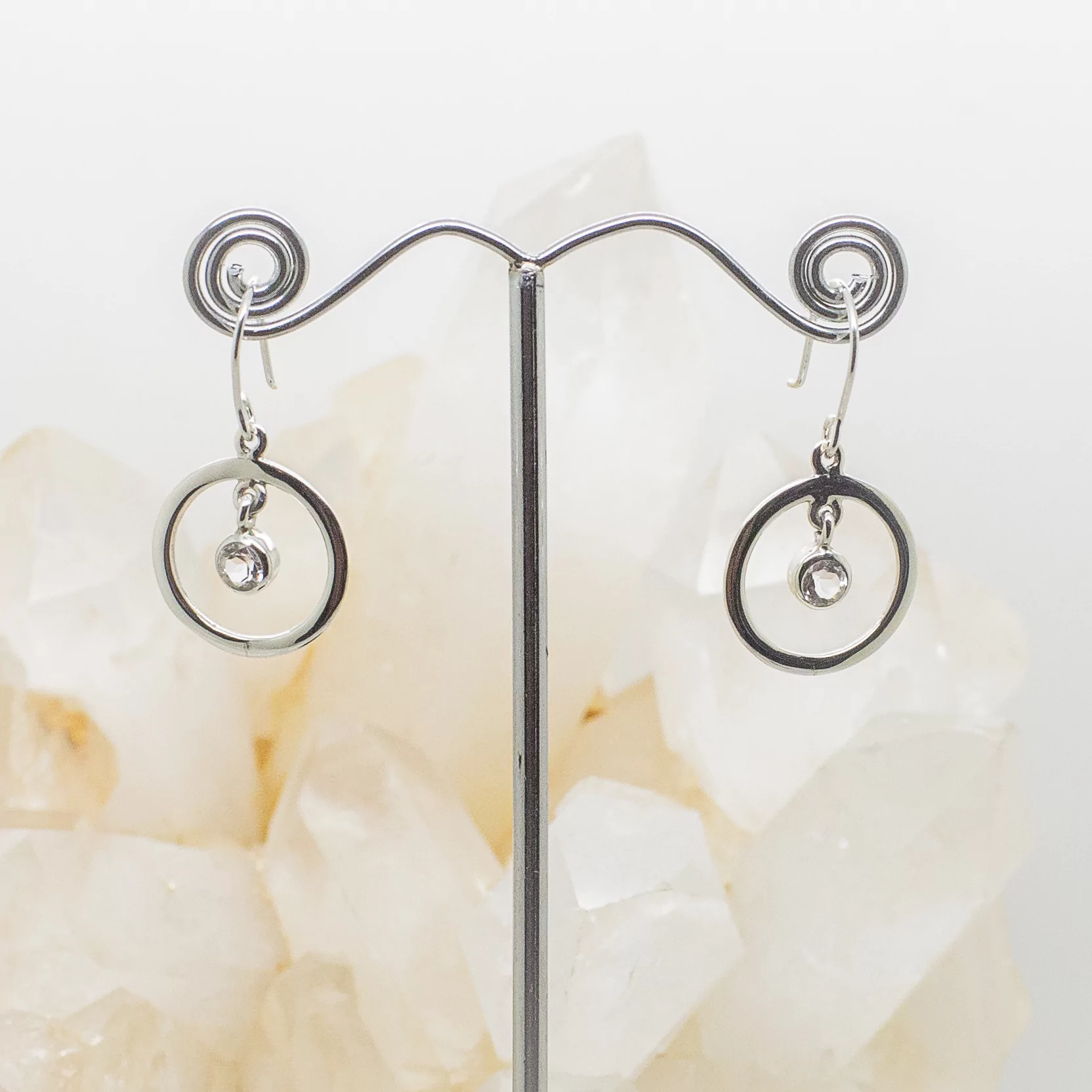 clear quartz earrings