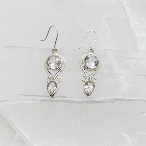 clear quartz earrings