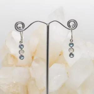 moonstone and blue topaz earrings