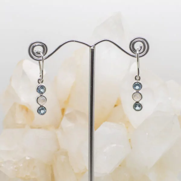 moonstone and blue topaz earrings