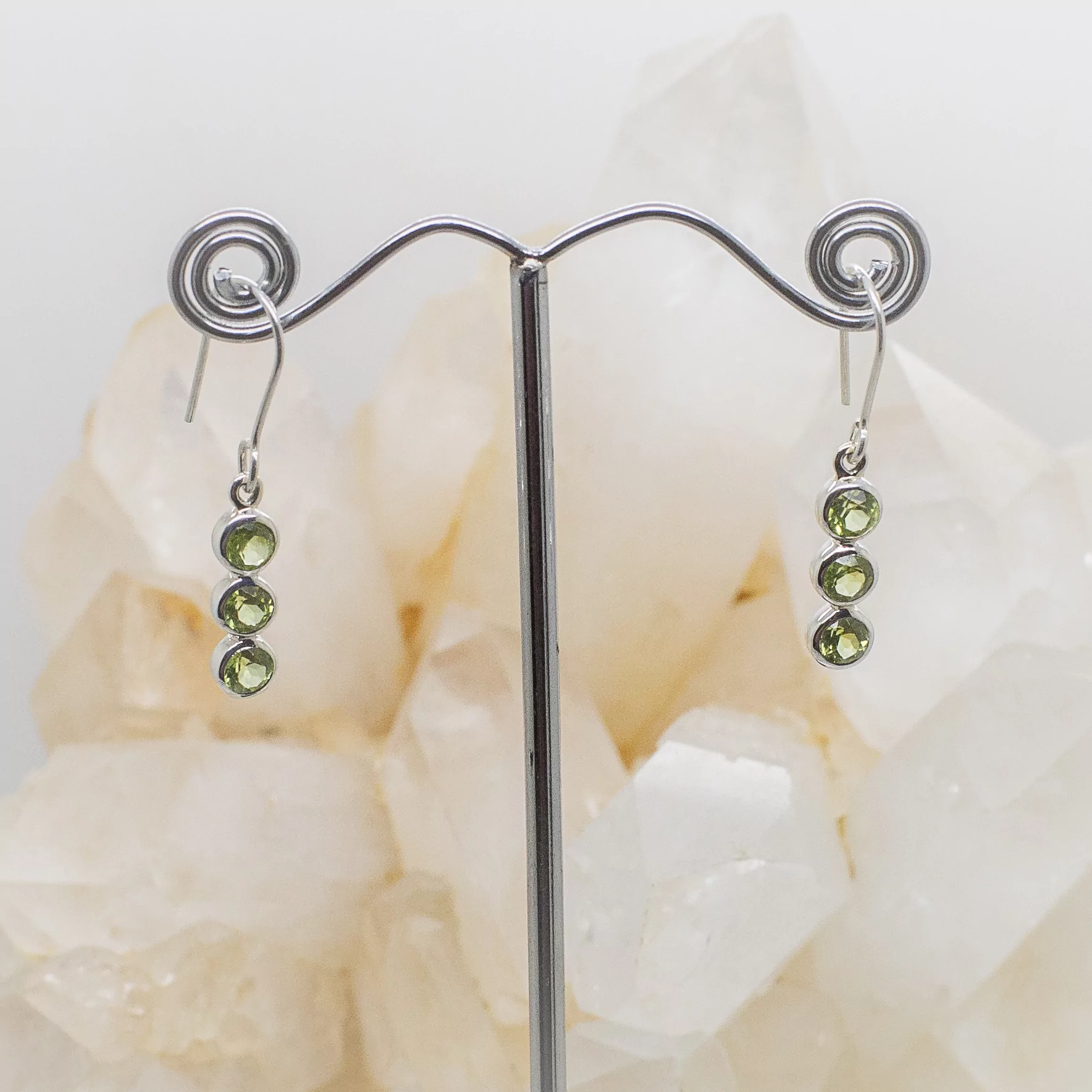 peridot drop earrings