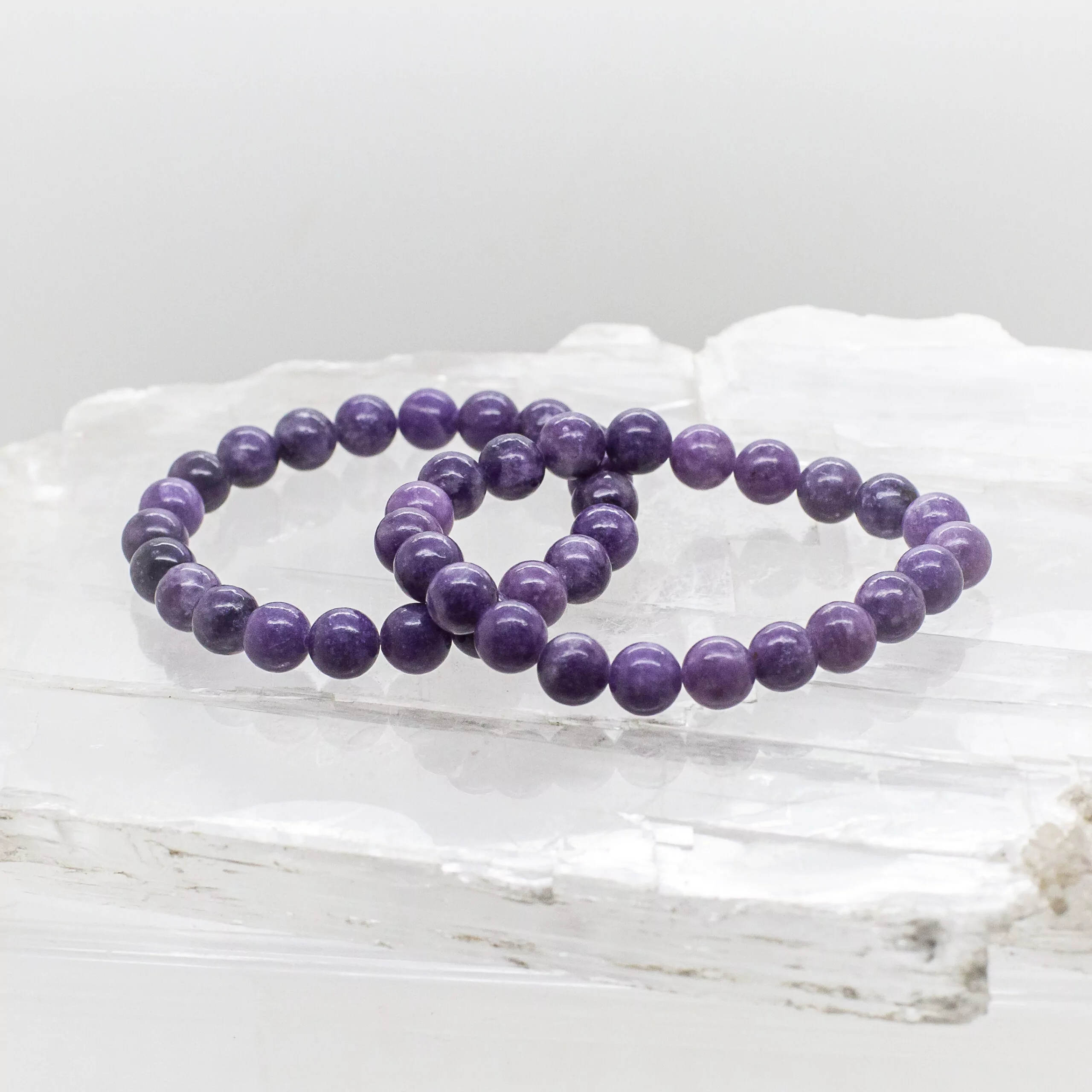 lepidolite 8mm bead bracelet