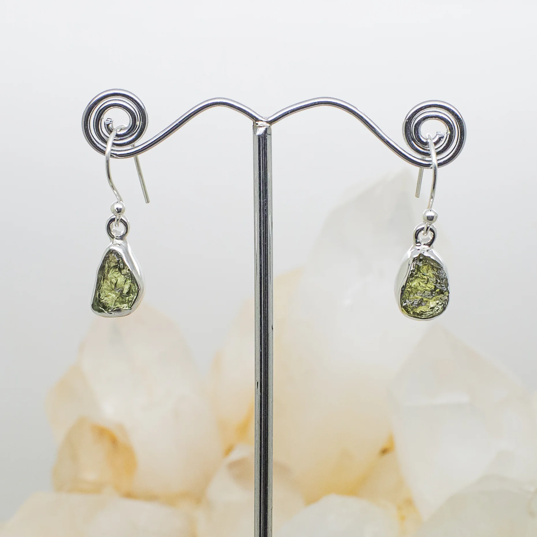 moldavite earrings