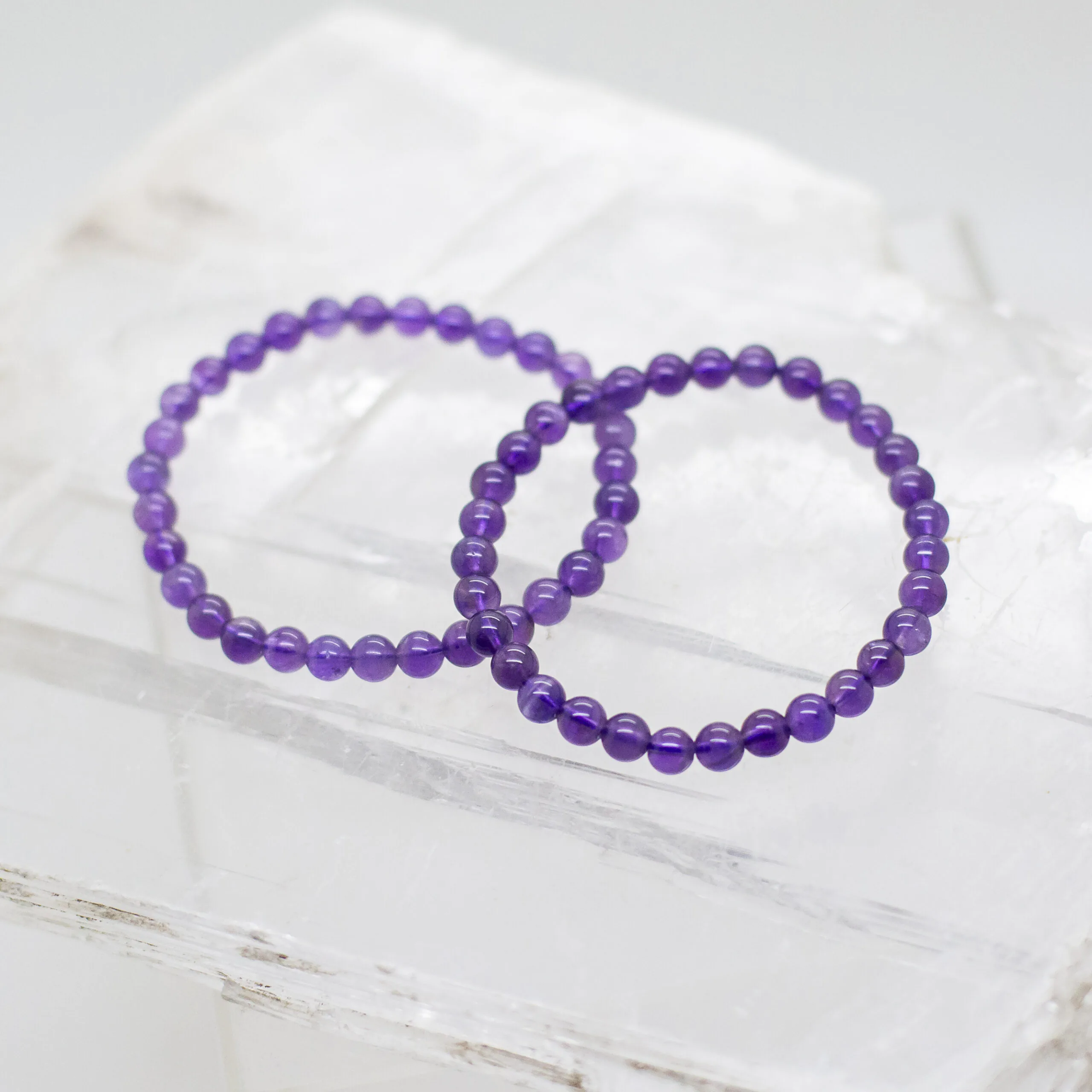 amethyst 6mm bead bracelet