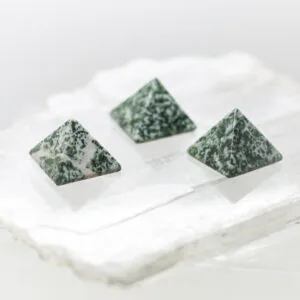 green spot jade pyramid