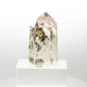 quartz point with inclusions