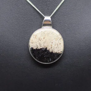 palm wood circular pendant